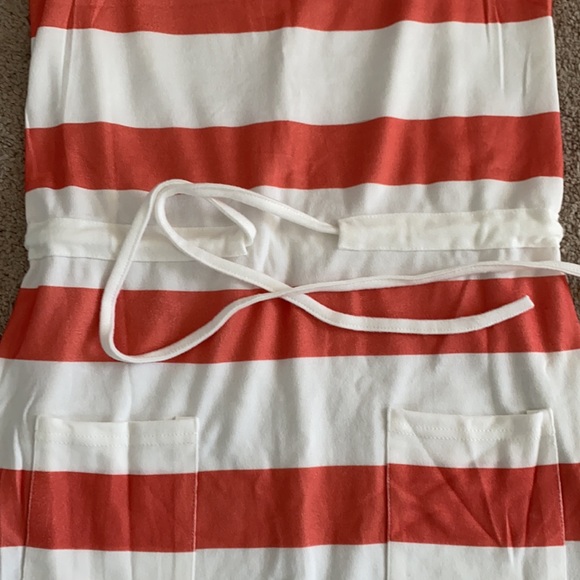 bathing suit cover up coral stripe - Picture 3 of 4